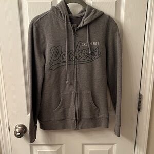 Gray Green Bay Packers zip up  Hoodie